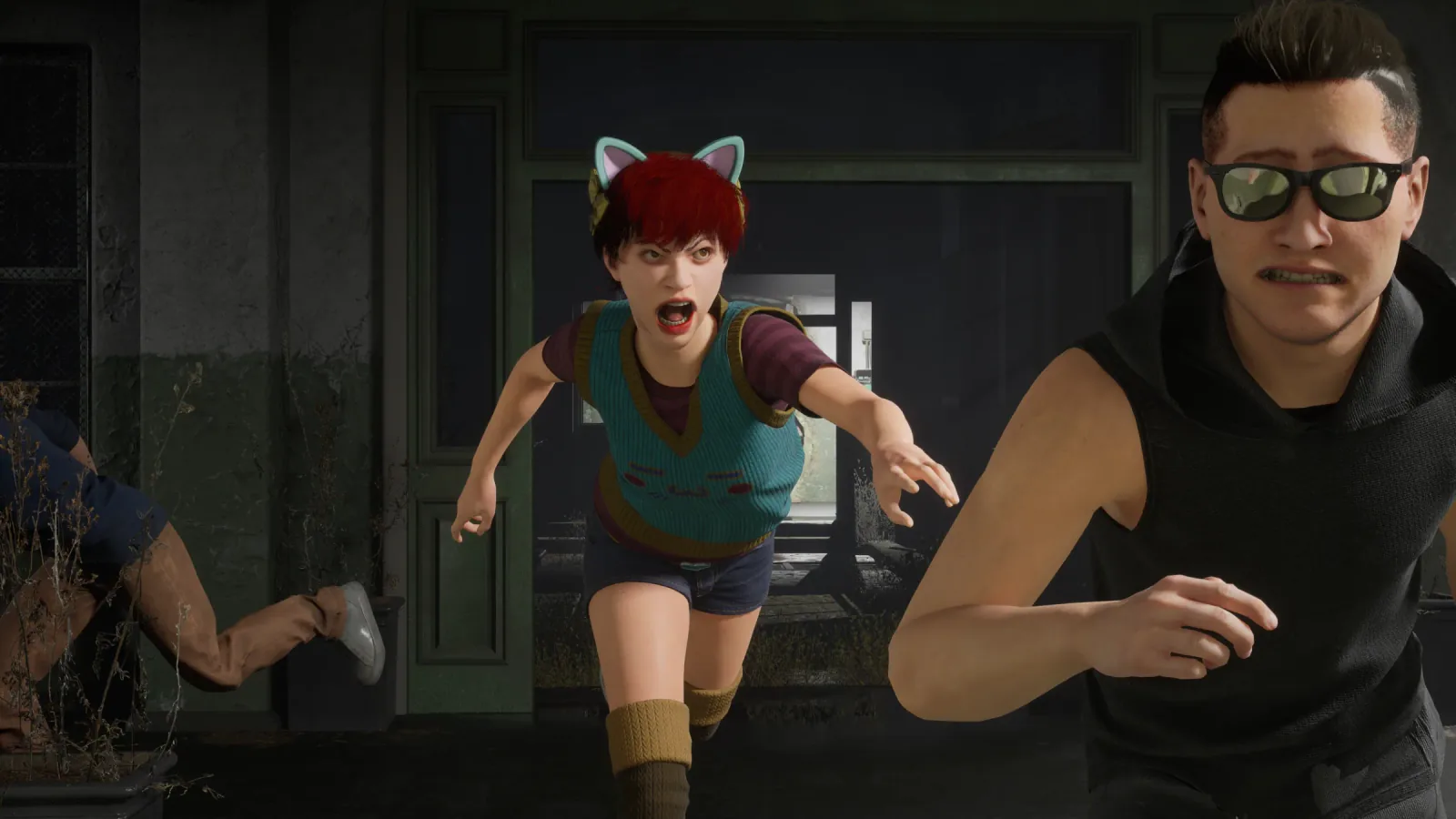 Deceit 2 characters sprinting through a corridor