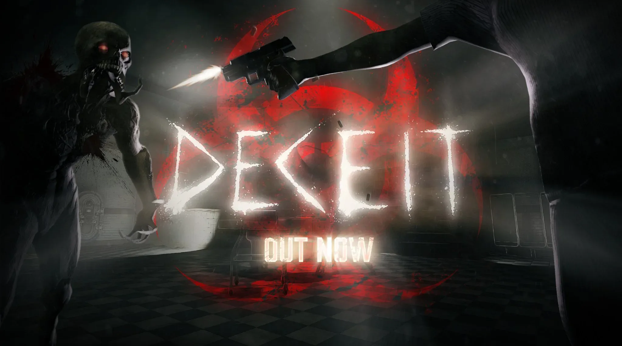Deceit launch artwork announcing the game is out now
